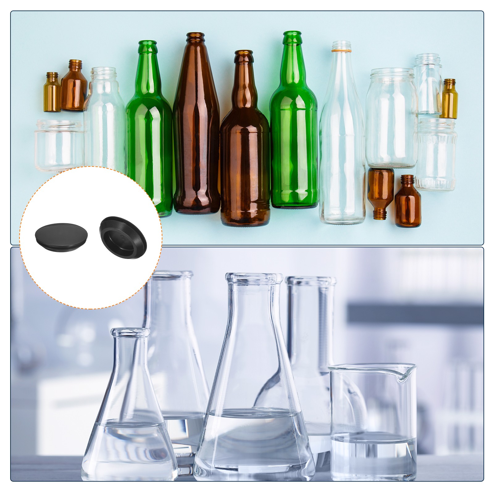 1Pcs Silicone Plugs Rubber Round Hole Plugs for 40mm Hole Black