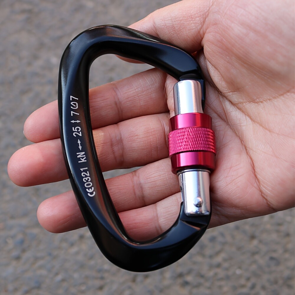 4 Pcs-25KN Aluminum Locking Carabiner Clips Rock Climbing Spring Snap Hooks Lot