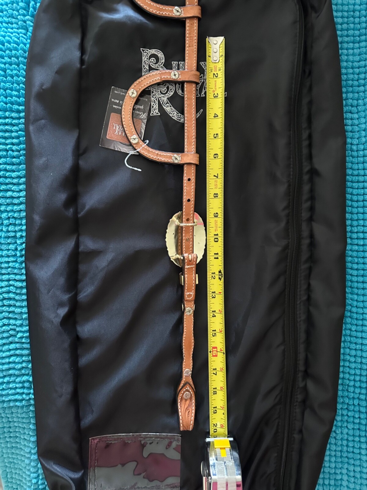 BILLY ROYAL Headstall GOLD & SILVER w Blue CRYSTALS ~ Close Up Pictures