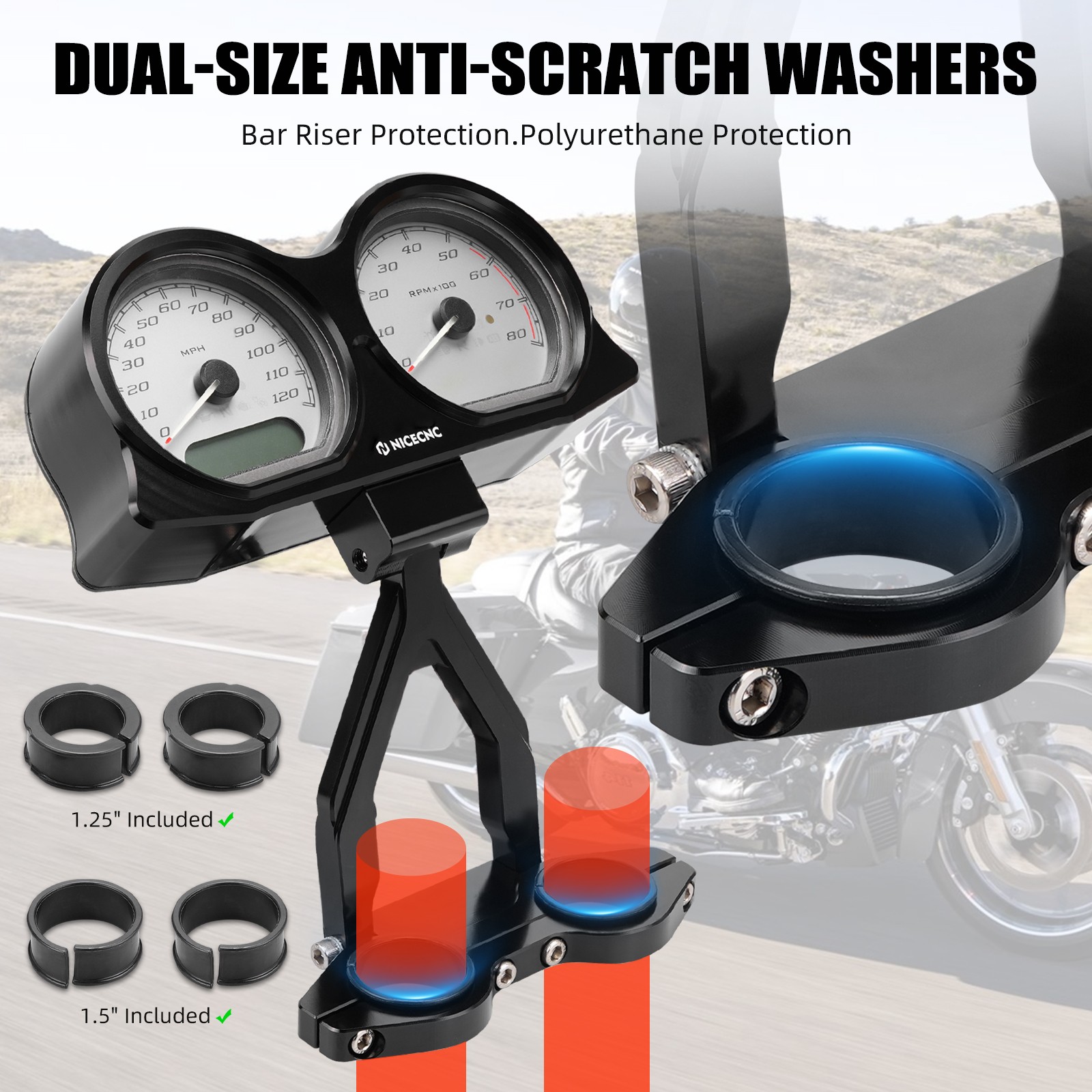 NICECNC Speedo Tach Cluster Relocation Case For Harley Road Glide FLTRX 2015-23