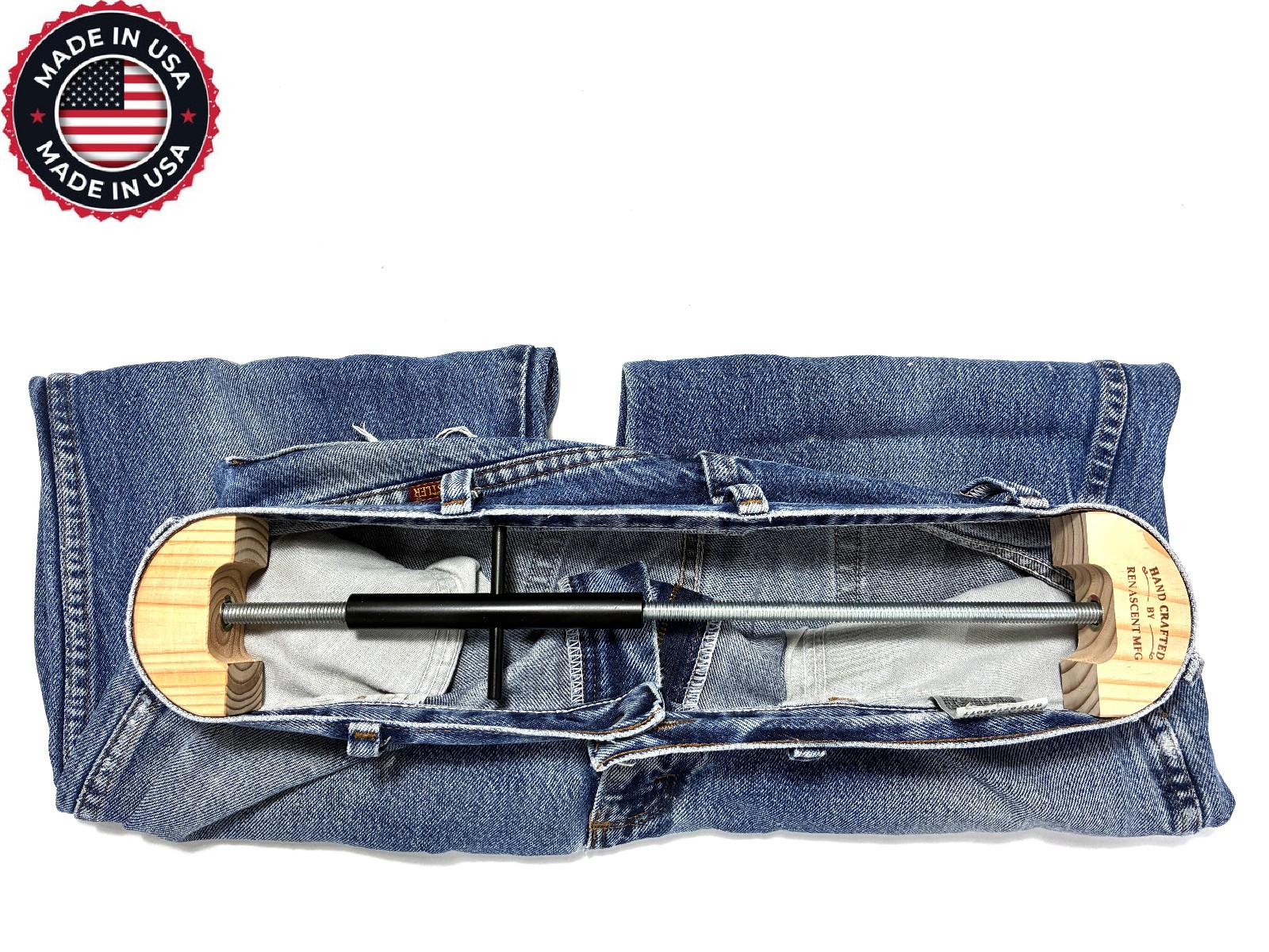 Waistband Stretcher for pants/jeans - 31" to 38" Waist - STEEL & WOOD (Medium)