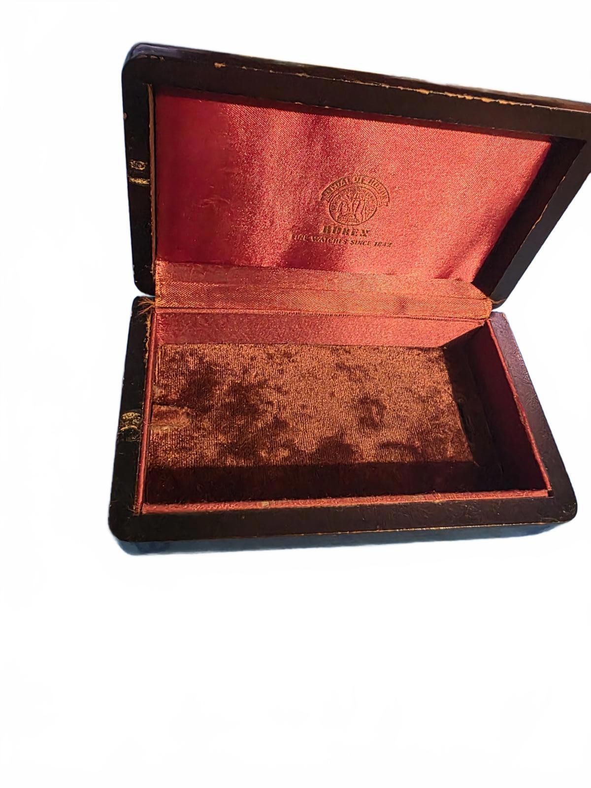 Vintage Buren Watch Box with Red Velvet Interior