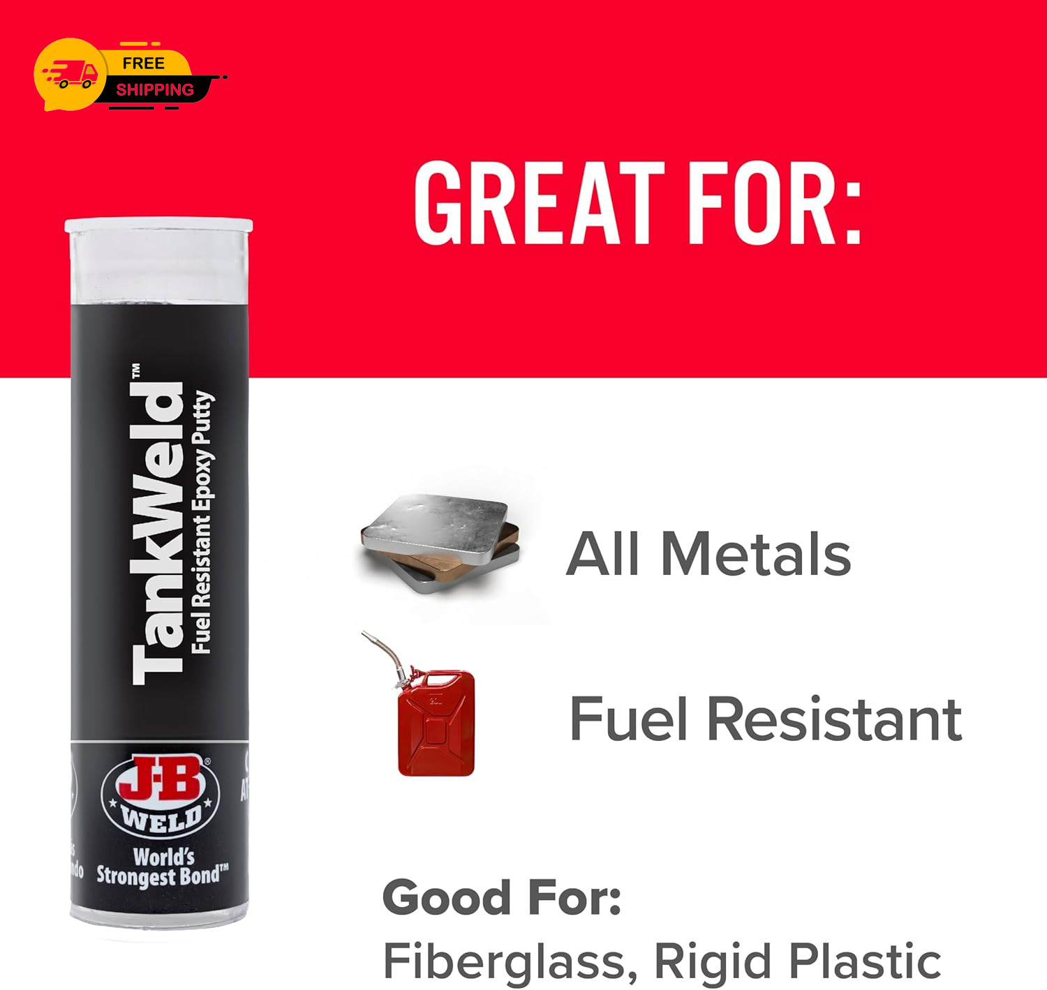 J-B Weld 8217 TankWeld Gas Tank Repair - 1 oz.,Dark Grey