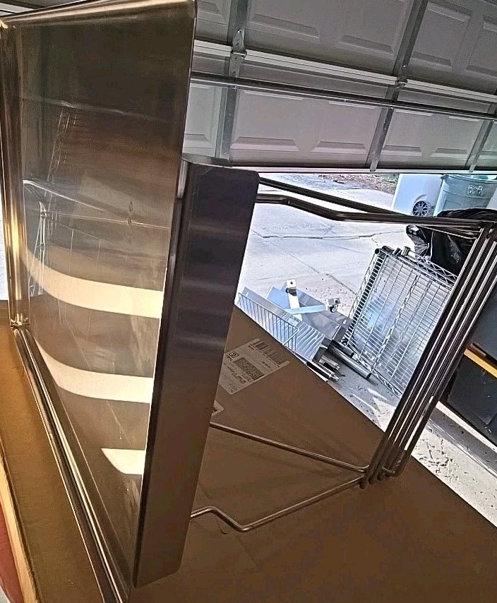 ECOLAB LOAD-N-FOLD 21" X 25" Stainless Steel Fold Down Wall Table Made in U.S.A.