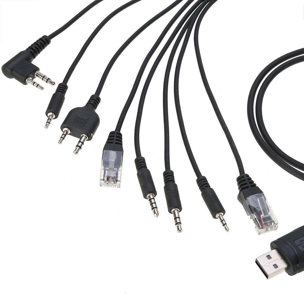 8 in 1 USB Programming Cable+Software CD For Motorola Baofeng Kenwood HYT Radio