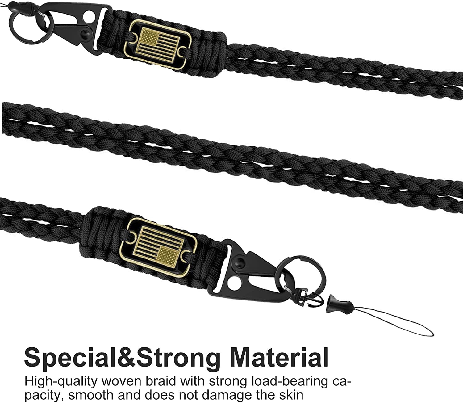 Key Lanyard Neck Lanyard Phone Lanyard Credential Holder Strap Paracord Lanyard