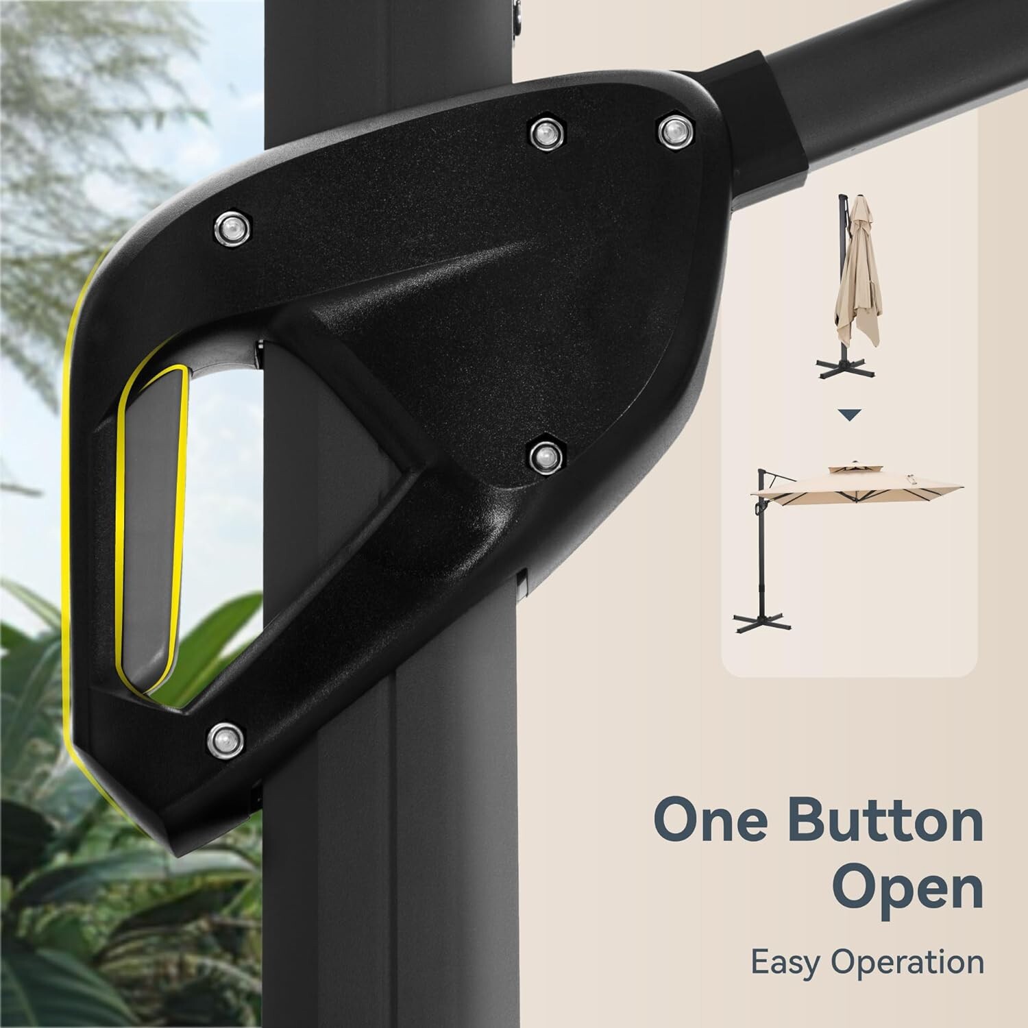 9x12 ft Cantilever Patio Umbrella Outdoor Large Square Umbrellas w/ 360°Rotation