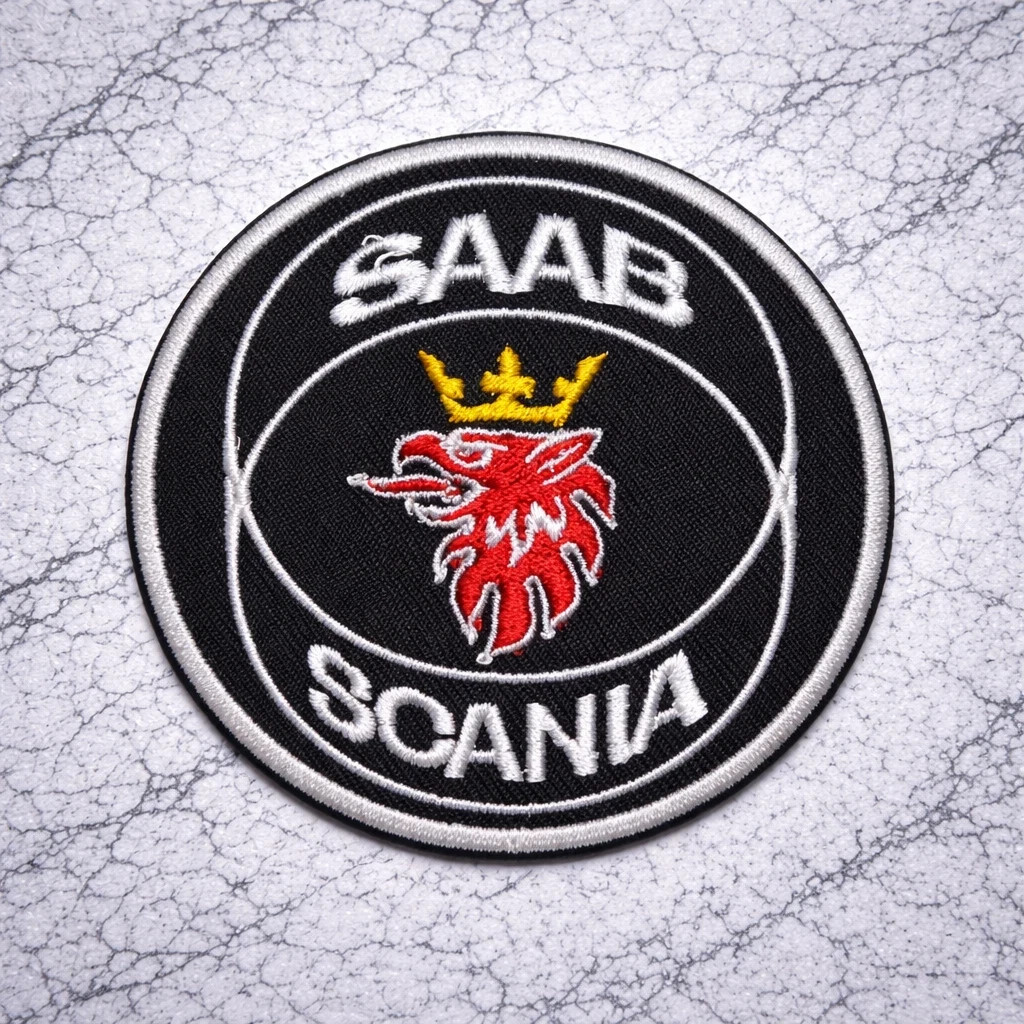 SAAB  SCANIA Embroidered Iron/Sew On Patch 3" ROUND SHIPPED FROM USA