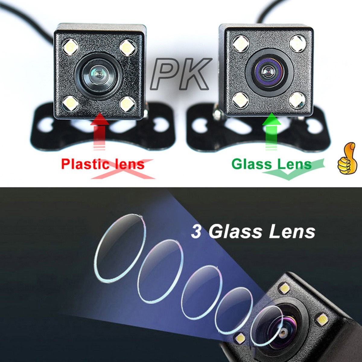 Car Rear View 4.3" LCD OEM Mirror Monitor with Backup Camera Parking Reverse Kit