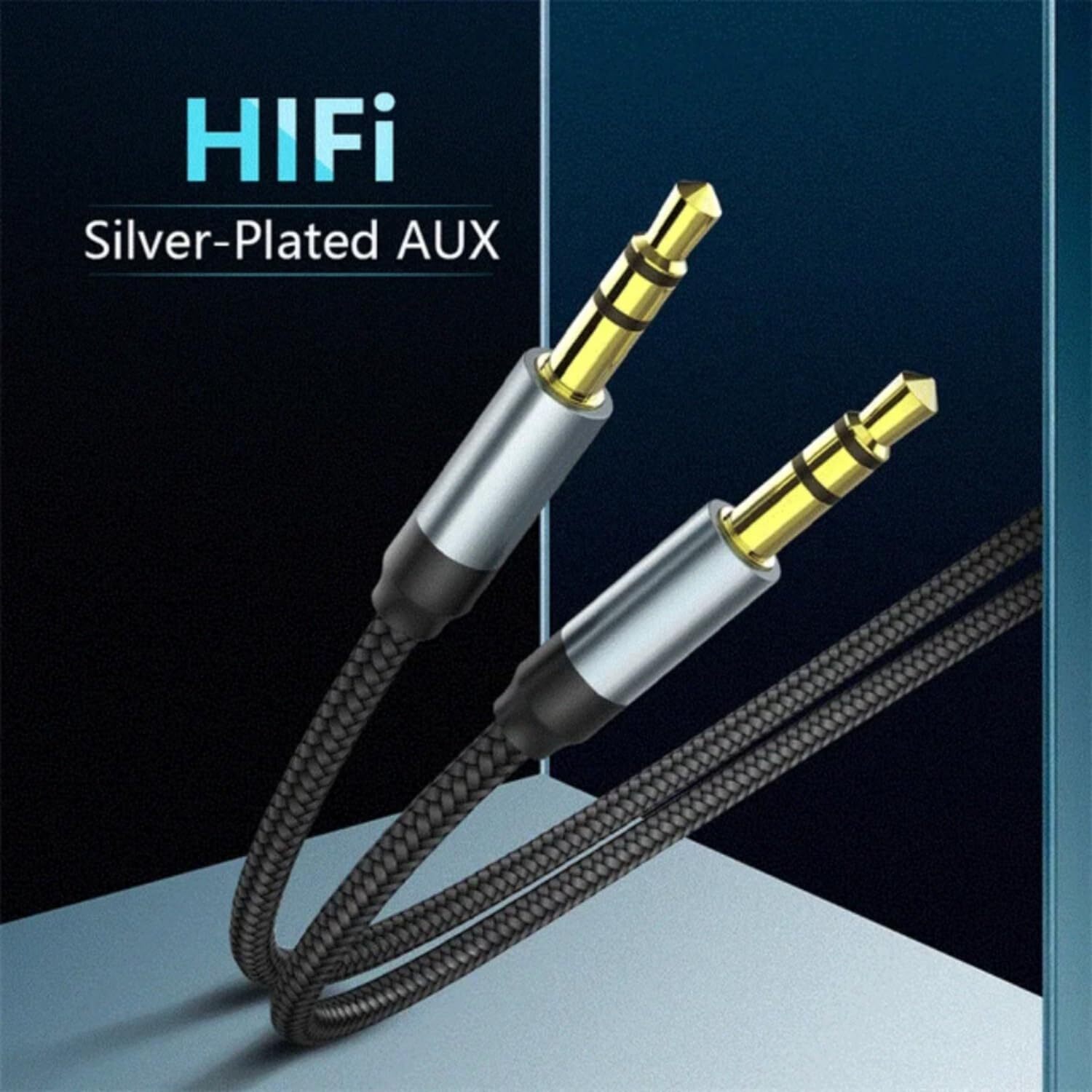 6FT 3.5mm AUX Audio Nylon Braided Cord Cable PC iPod Car Phone headphone more