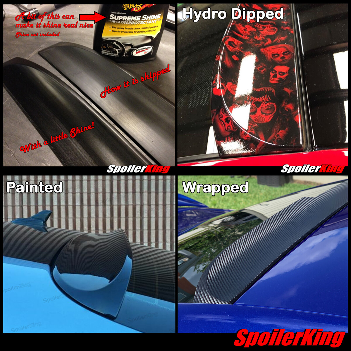 SpoilerKing #380K Universal 30"- 55" Custom Rear Polyurethane Trunk Spoiler Wing