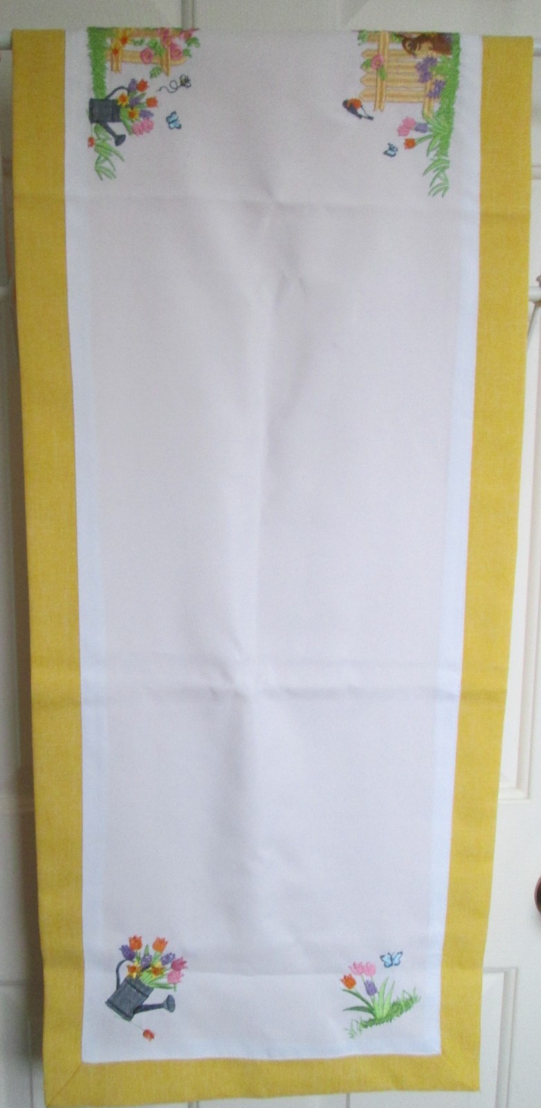 EASTER/ SPRING EMBROIDERED TABLE RUNNER 72" x 16" Charles Gallen IRELAND