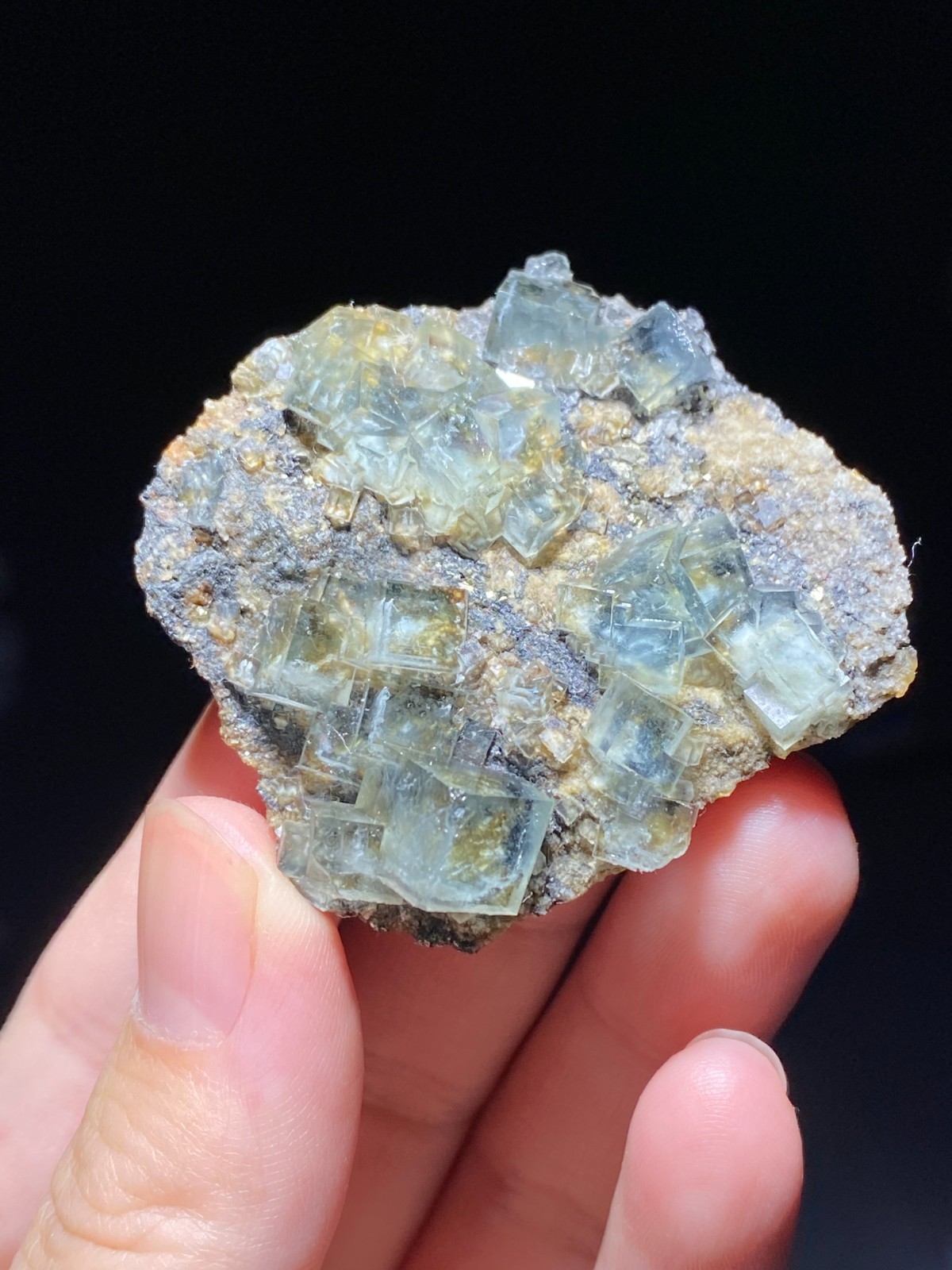 Rare Natural White Window Light Green Cubic Fluorite & Pyrite Specimen, China