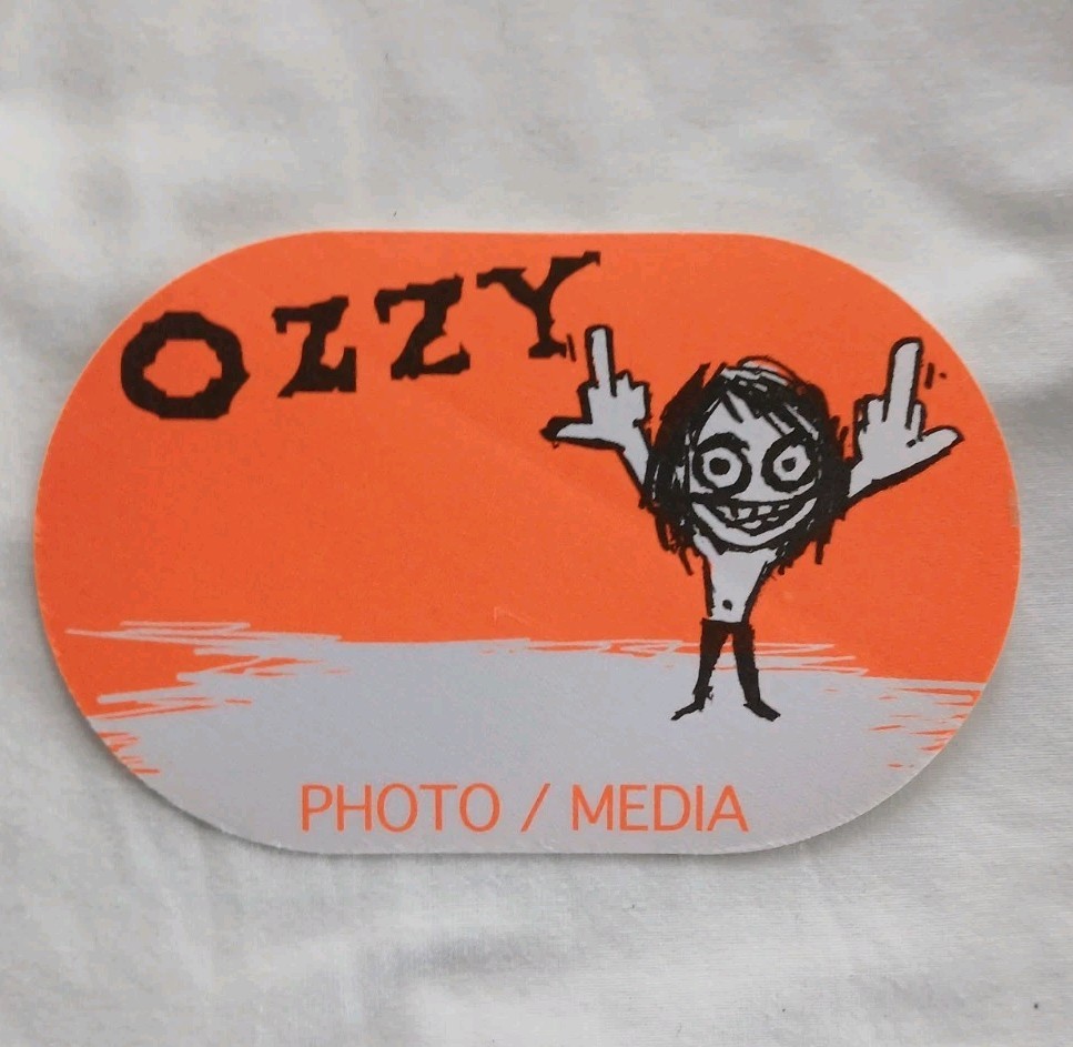 Ozzy Osbourne Photo/ Media Pass 1996 Classic Rare Original Perri