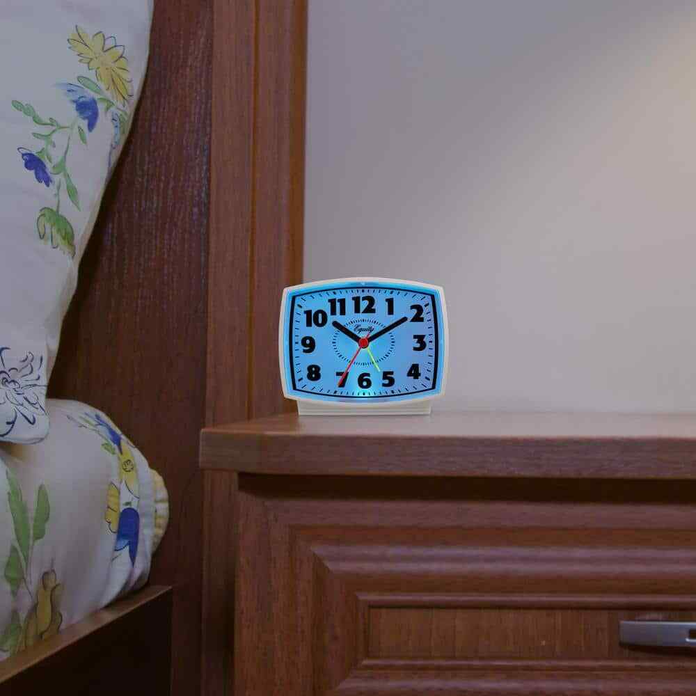 Equity by La Crosse 33100 Electric Silent Analog Alarm Clock - White