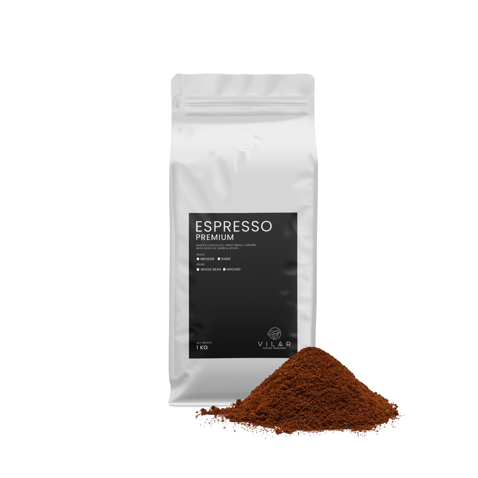 Fresh Espresso Coffee Beans Medium or Dark Roast - Premium Blend - 1 Kg (2.2 Lb)