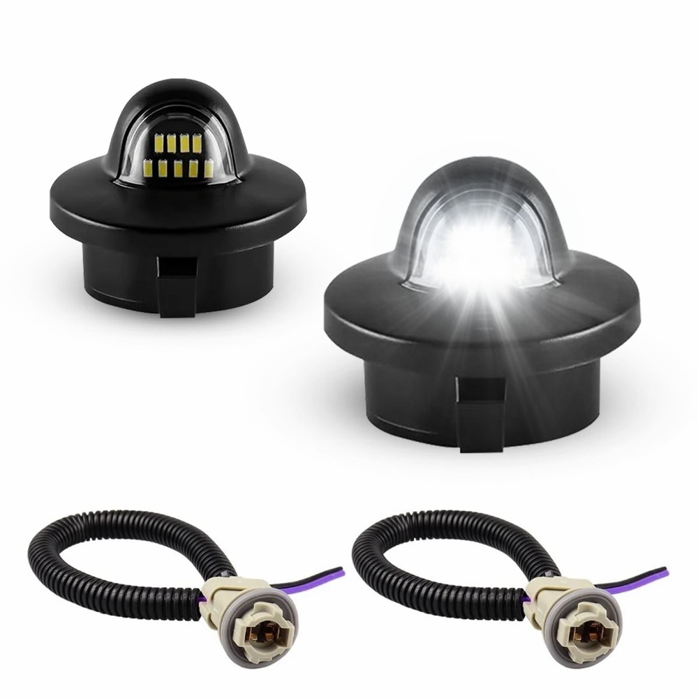 LED License Plate Light w/Wiring Harness Socket for 99-16 Ford F250 F350 F450 SD