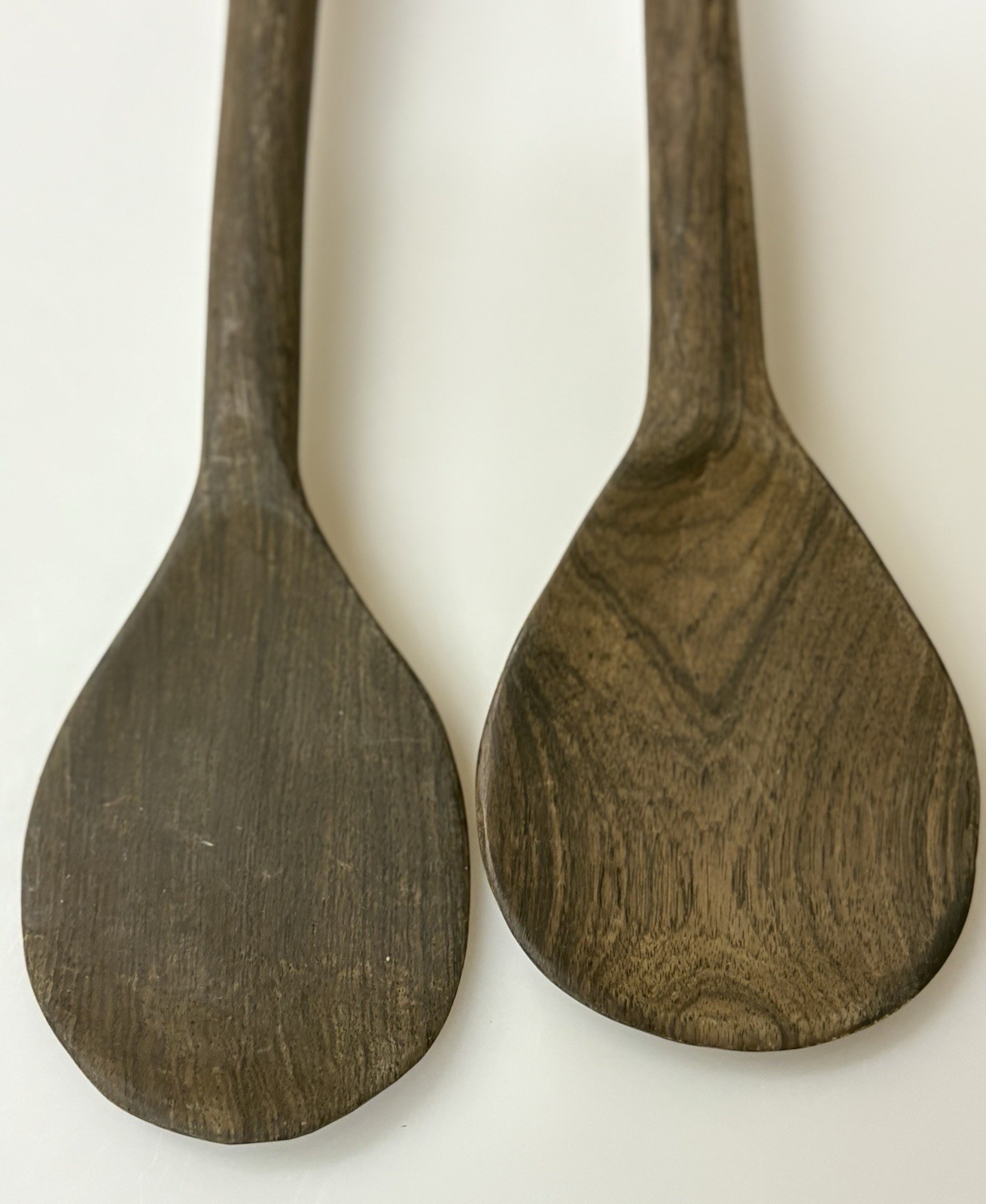 Lot of 2 Vintage African Long Wooden Tribal Spoon Set 14”