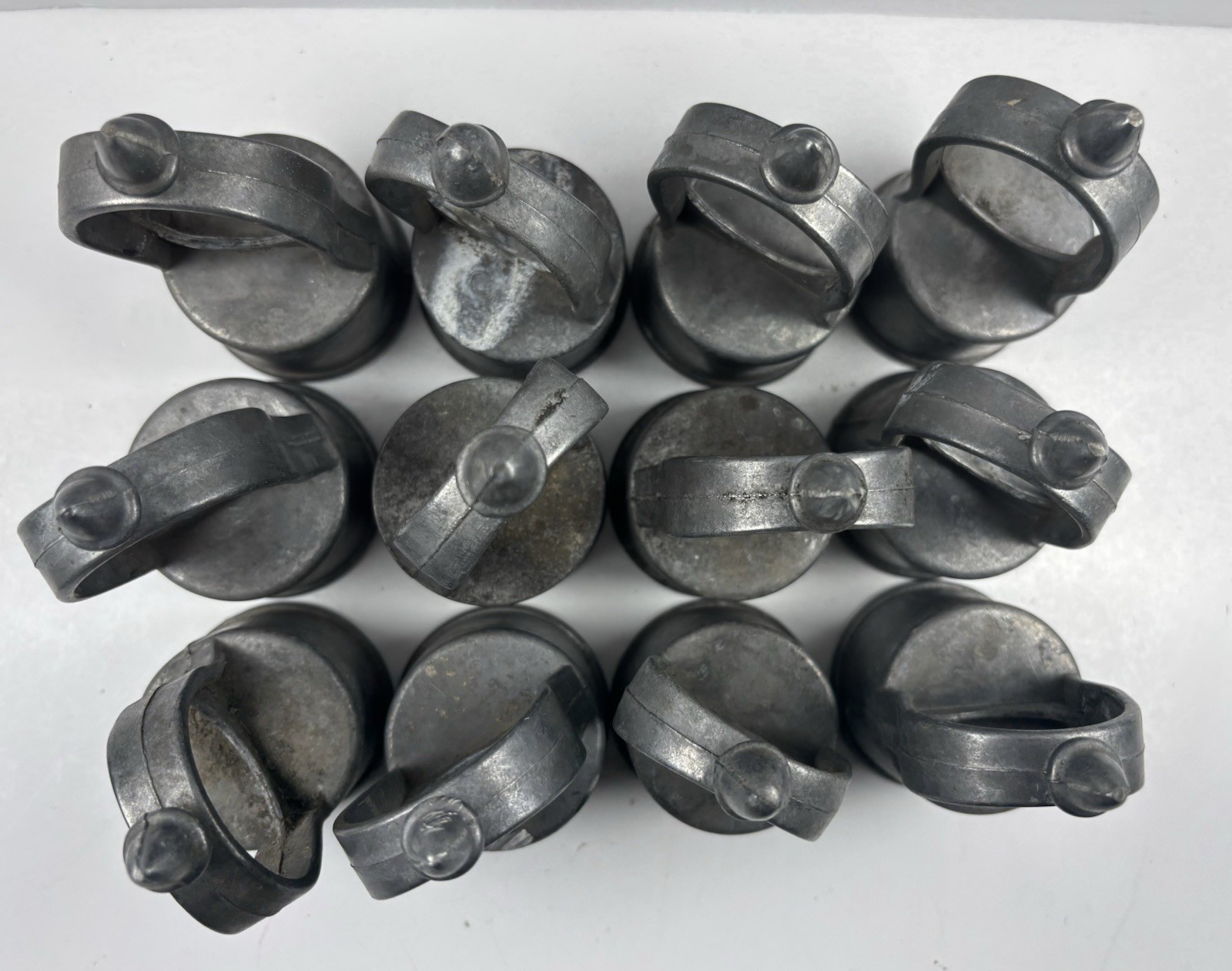 Vintage Chain Link TOP RAIL LOOP End Cap Eye Fence Gate Cast Aluminum Lot of 12