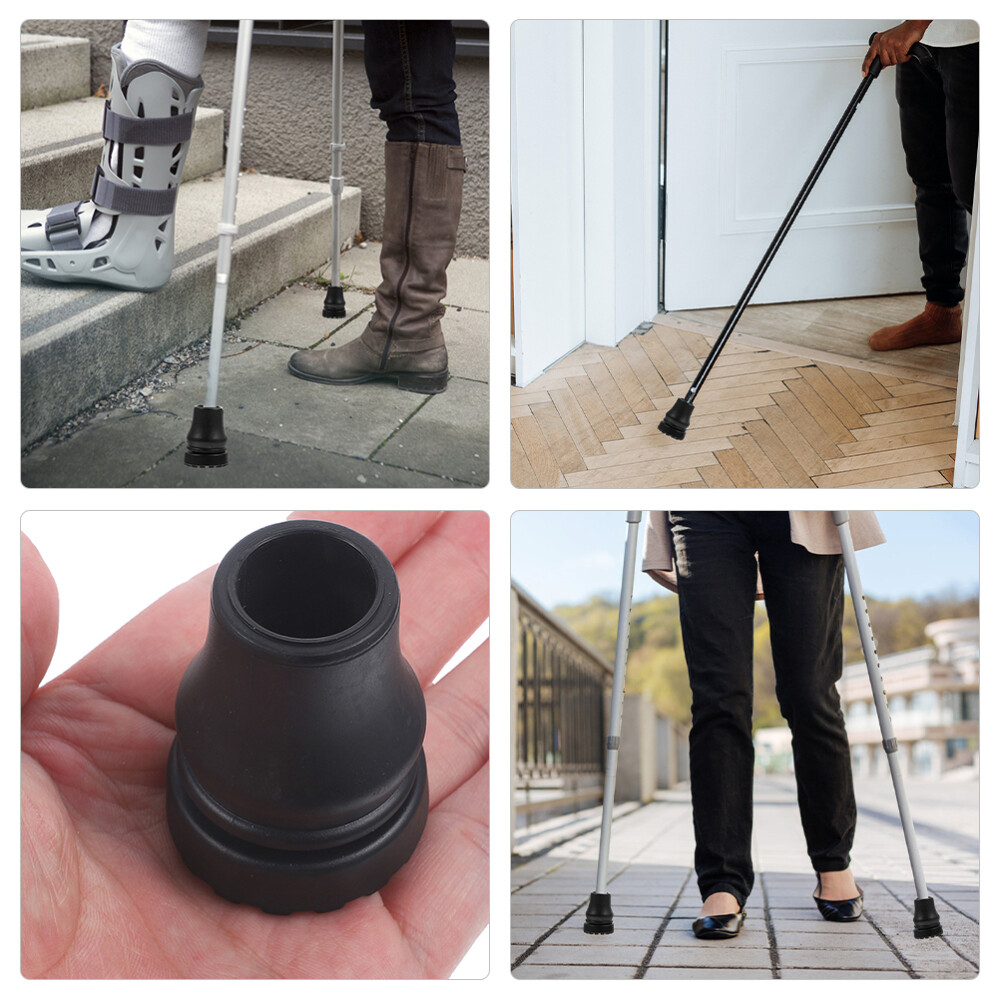 2 Pcs Cane Tips 3/4 Inch Heavy Duty Cane Tips Anti Slip TPR FReplacement NEW