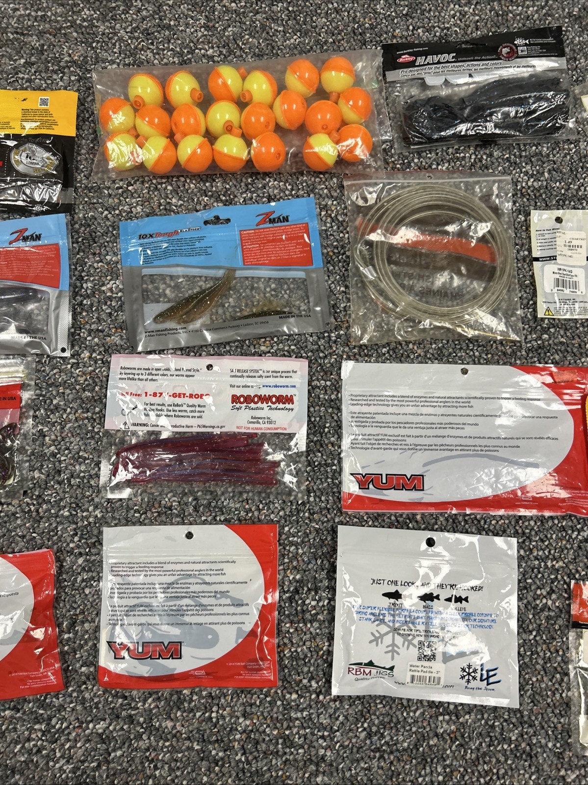 Bass Fishing Lures Soft Plastics Worm Lot RoboWorm Powerbait Yum Jackall Rival