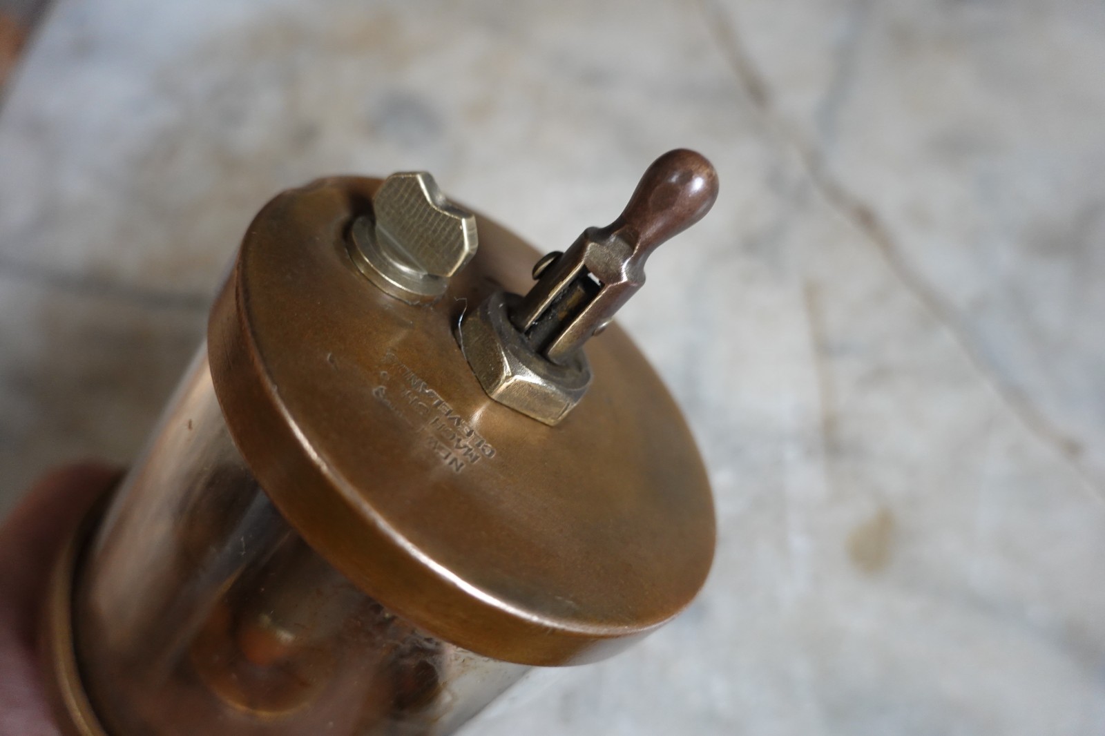 Antique RARE "NEWTONS MACHINE SHOP" 2 DRIP OILER CLEVELAND MARITIME MACHINIST