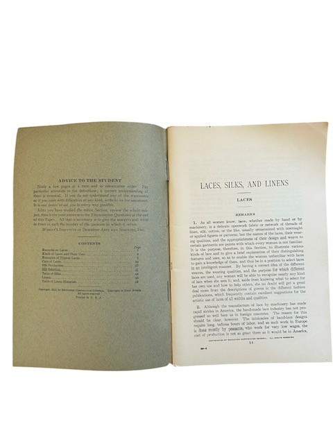 1922 Mary Brooks Picken Woman's Institute Booklet Laces, Silks, and Linens