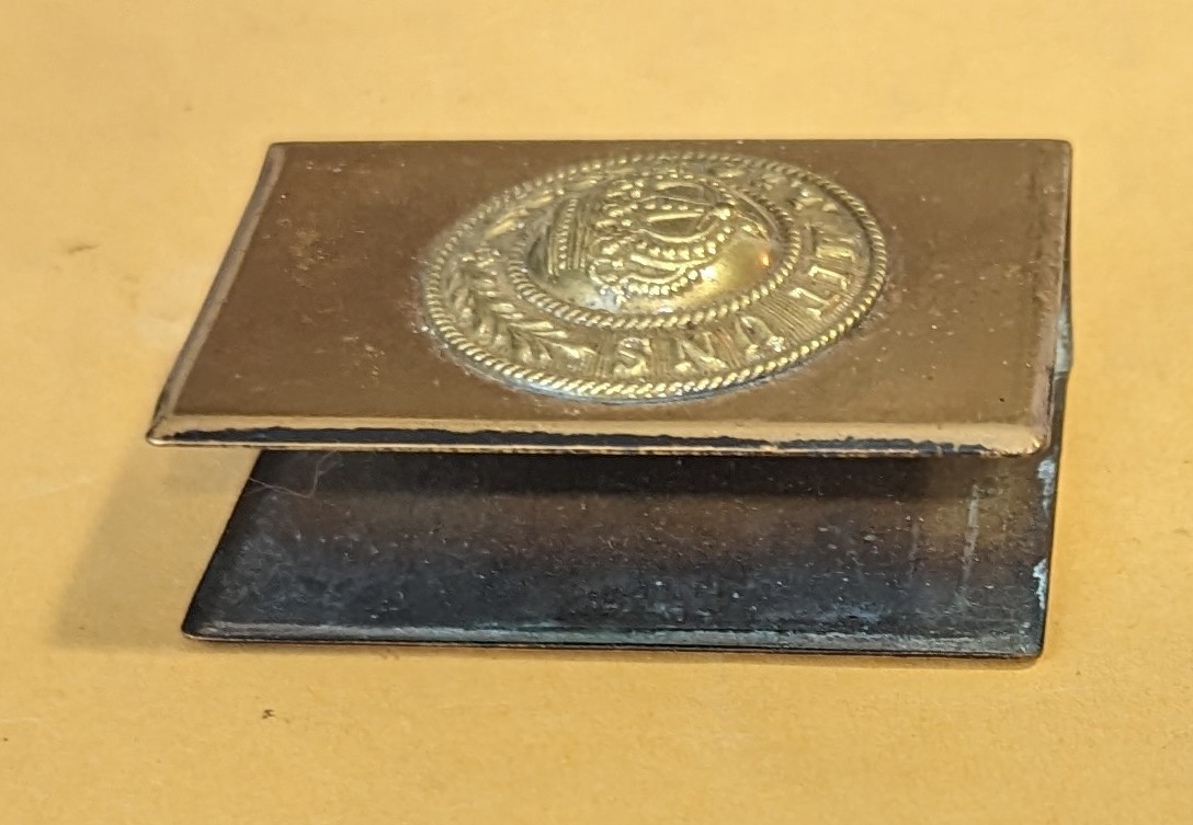 ***ANTIQUE WWI ERA GERMAN BRASS MATCHBOX HOLDER...GOTT MIT UNS