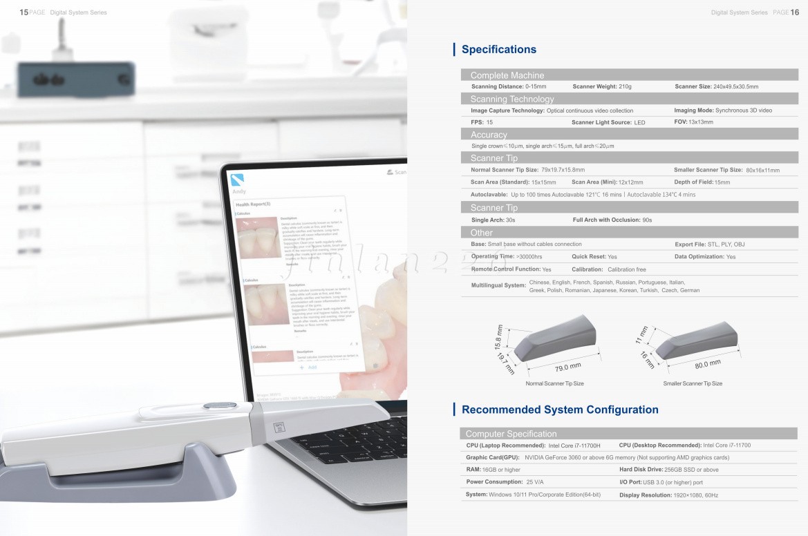 Dental Intra-oral Scanner 3D Real-time Display Software GreatLife w/Scanning SW