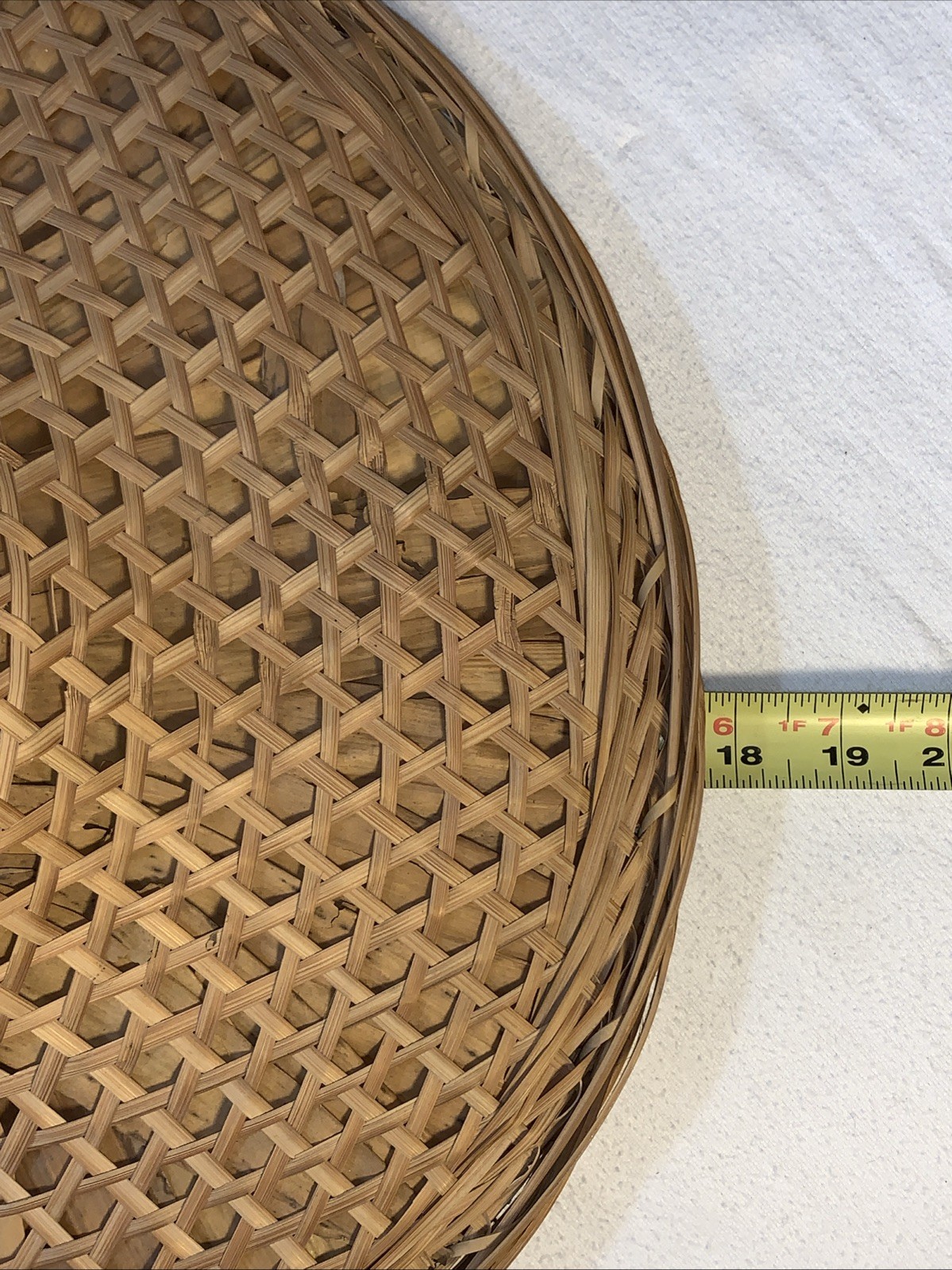 Conical Straw Hat Vtg Asian Chinese Handmade Sun Gardening Rice Coolie 18" Large