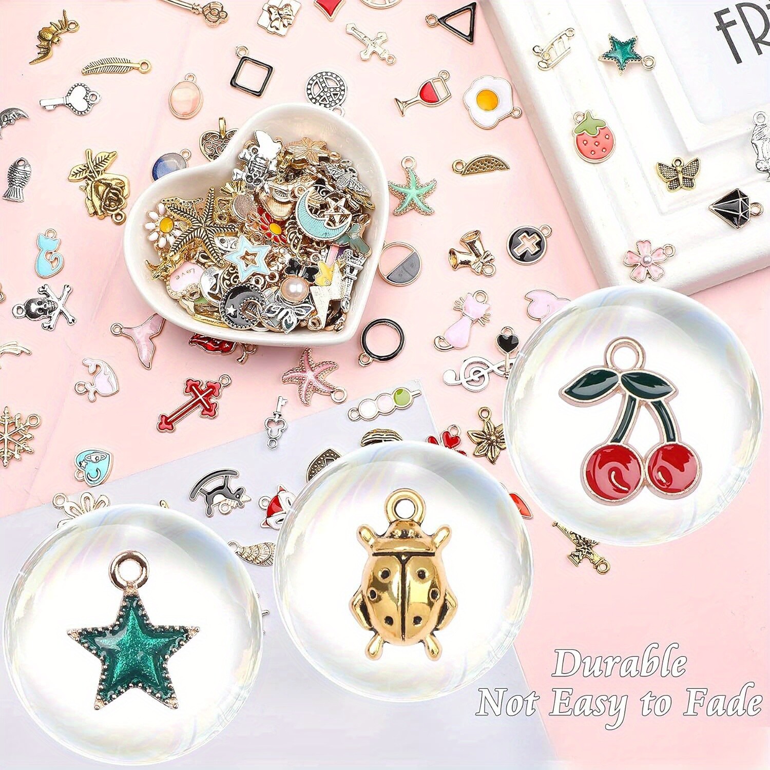 400 Pcs Random style Charms Bulk Assorted Gold Plated Enamel Pendants Earring