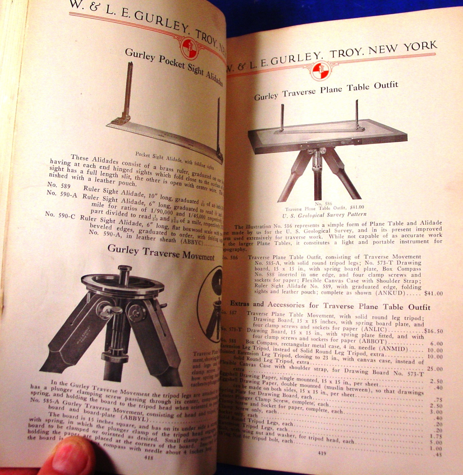 1928 Gurley Engineering Surveying & Drafting Insts. Catalog/Bulletin