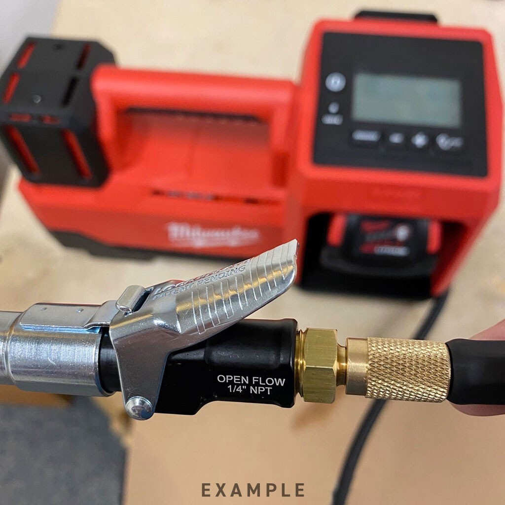 LockNFlate Tire Inflator Adapter 1/4 NPT (m) to Schrader Valve (m) - USED