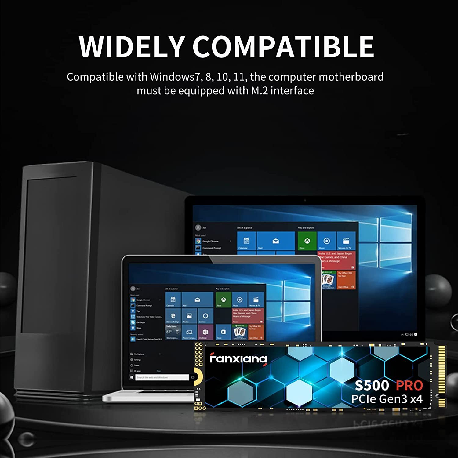 fanxiang S500PRO Internal SSD M.2 NVMe PCIe Gen 3.0×4 Solid State Drive 3500MB/s