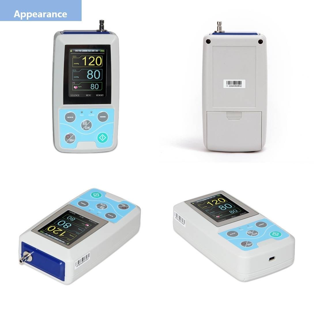 ABPM50 Ambulatory Blood Pressure Monitor – 24H NIBP Holter w/ 3 Cuffs