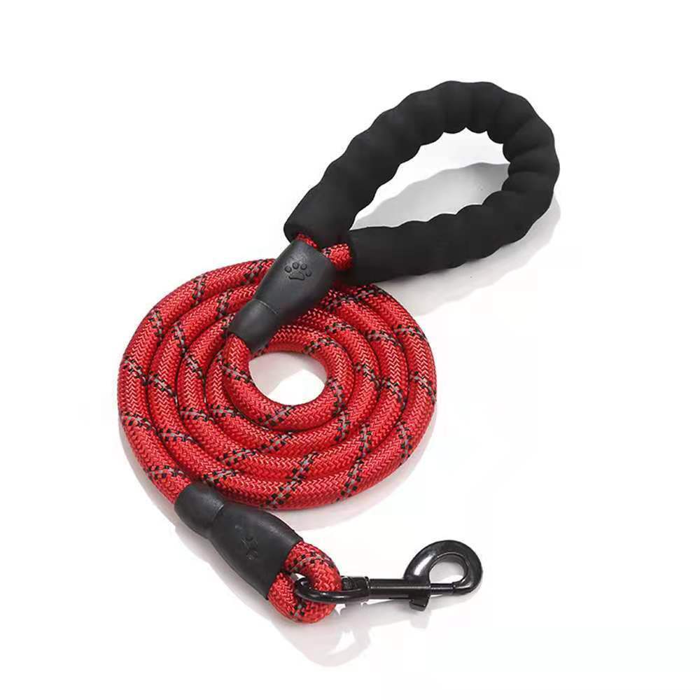 10FT Large Pet Rope Dog Leash Heavy Duty Reflective Nylon Leads w/ Comfy Handle