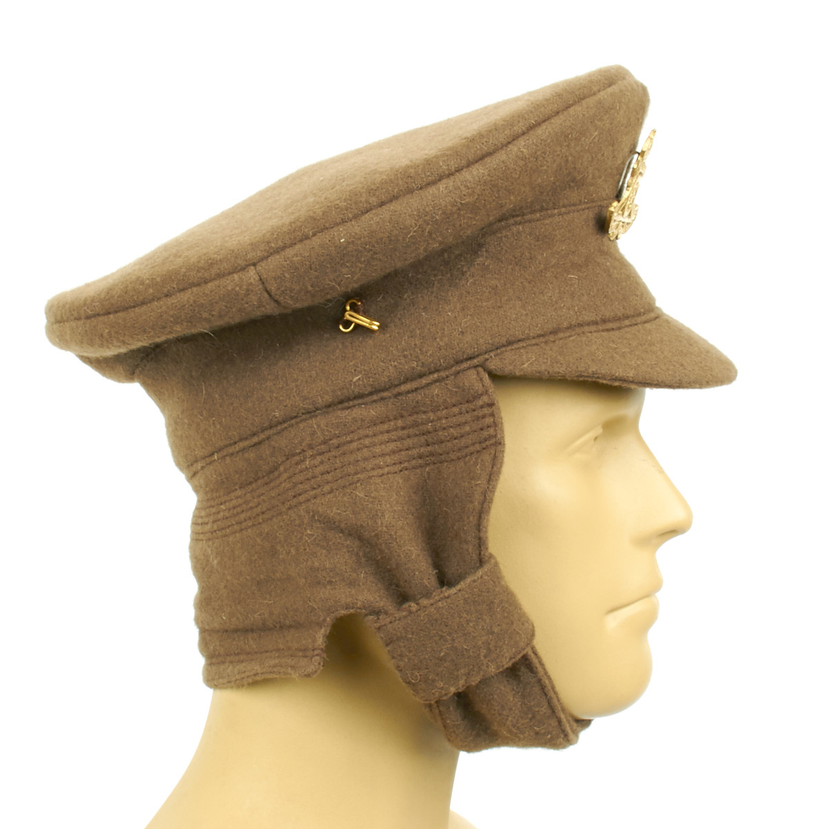 British WWI Gor Blimey 1915 Winter Forage Trench Wool Cap- Size US 7 3/4 (62cm)