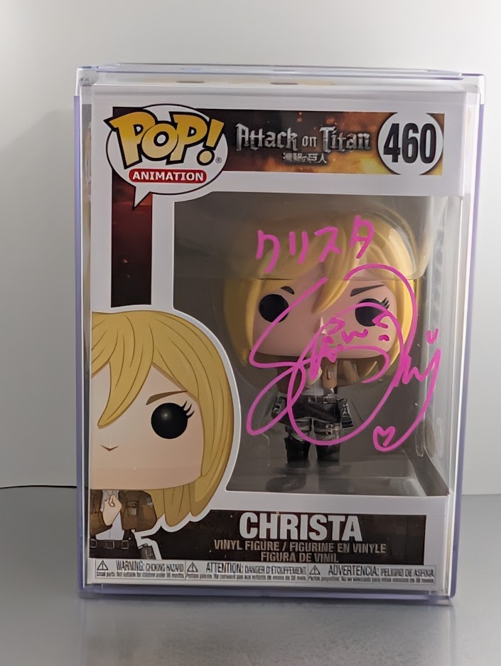 Shiori Mikami JVA Signed Auto Funko Pop #460 Christa Attack on Titan JSA Pink