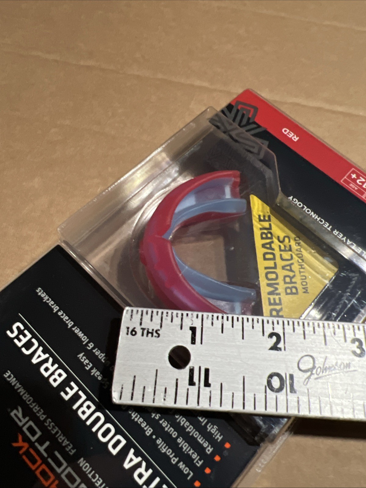 Shock Doctor Ultra Double Braces Mouthguard - Remoldable - Adult 12+ -Red- New