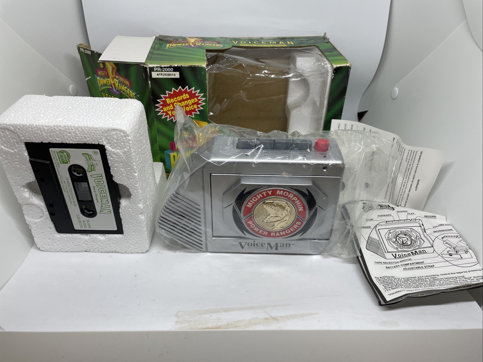 Power Rangers Voiceman Voice Changer Cassette Player/Recorder NM Complete W/tape