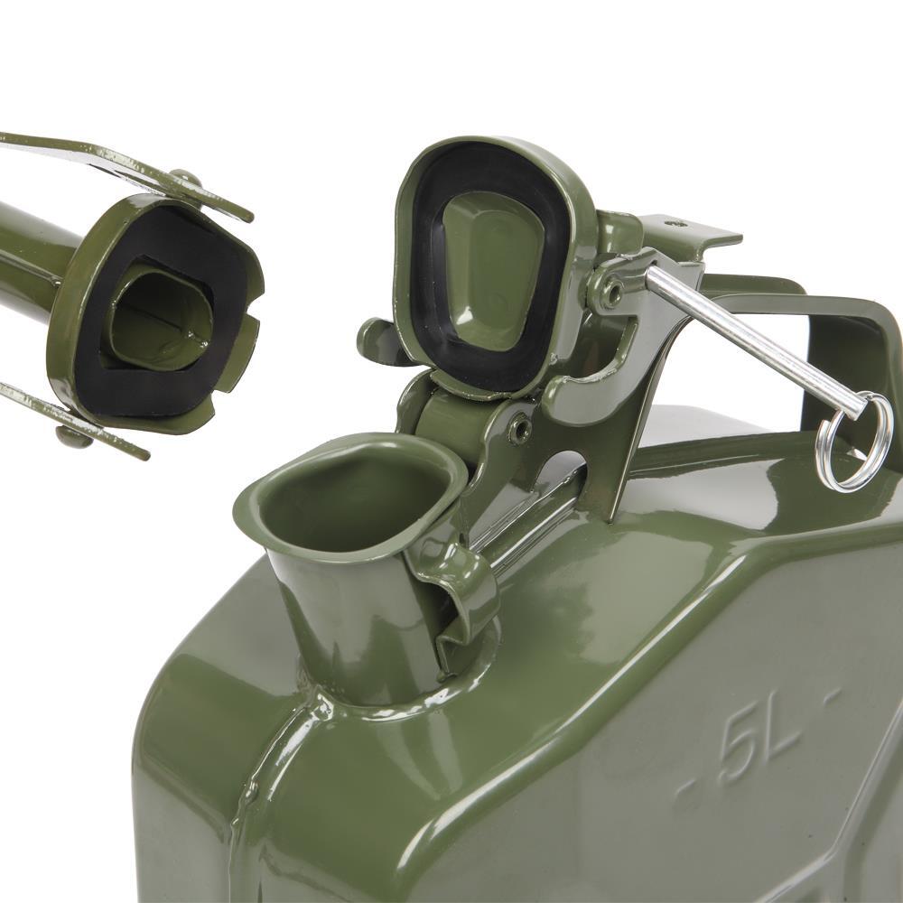 Practical 5L 0.6mm Can Gasoline Jerry Can Steel Tank Emergency Backup Green