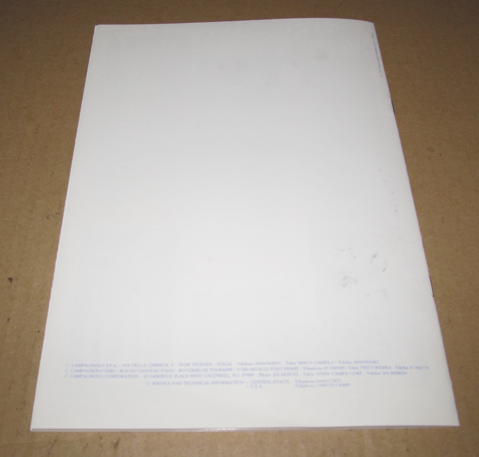 Campagnolo Chorus Groupo Bicycle Parts Group Catalog Brochure