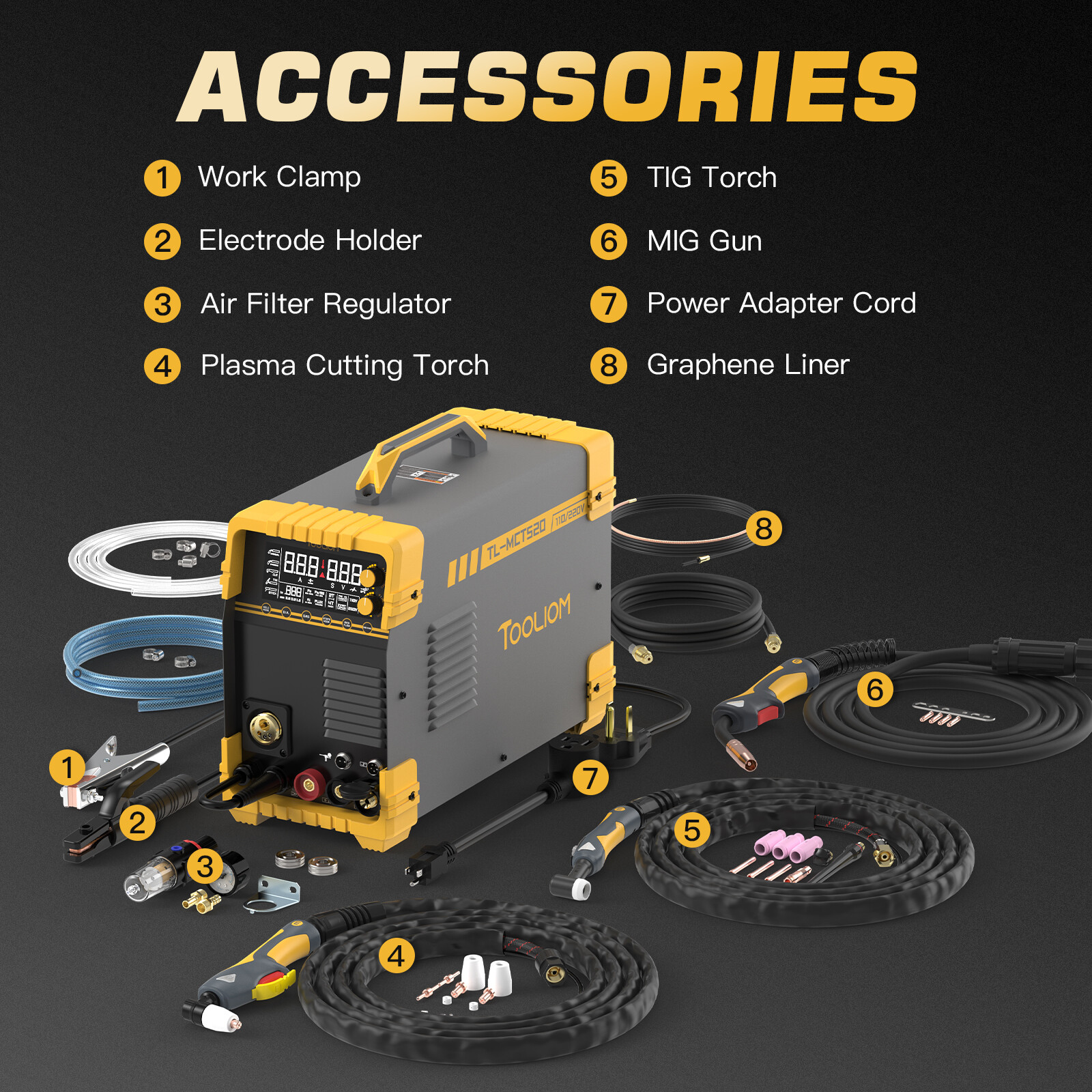 5-in-1 Pro MIG/TIG/Stick/CUT Aluminum Welder, 110/220V Dual, Spool Gun Ready