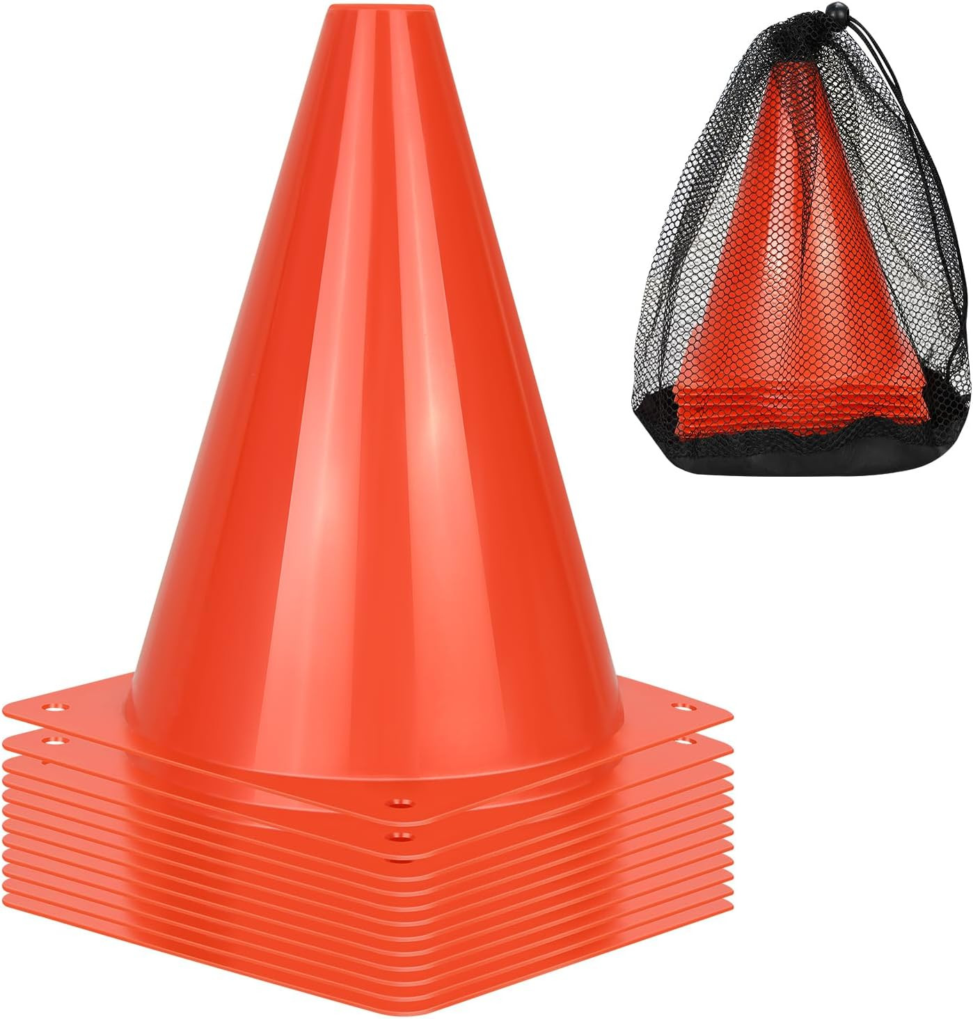 7 Orange Traffic Safety Cones Sign Soccer Football Training Cone Small 12 Pcs