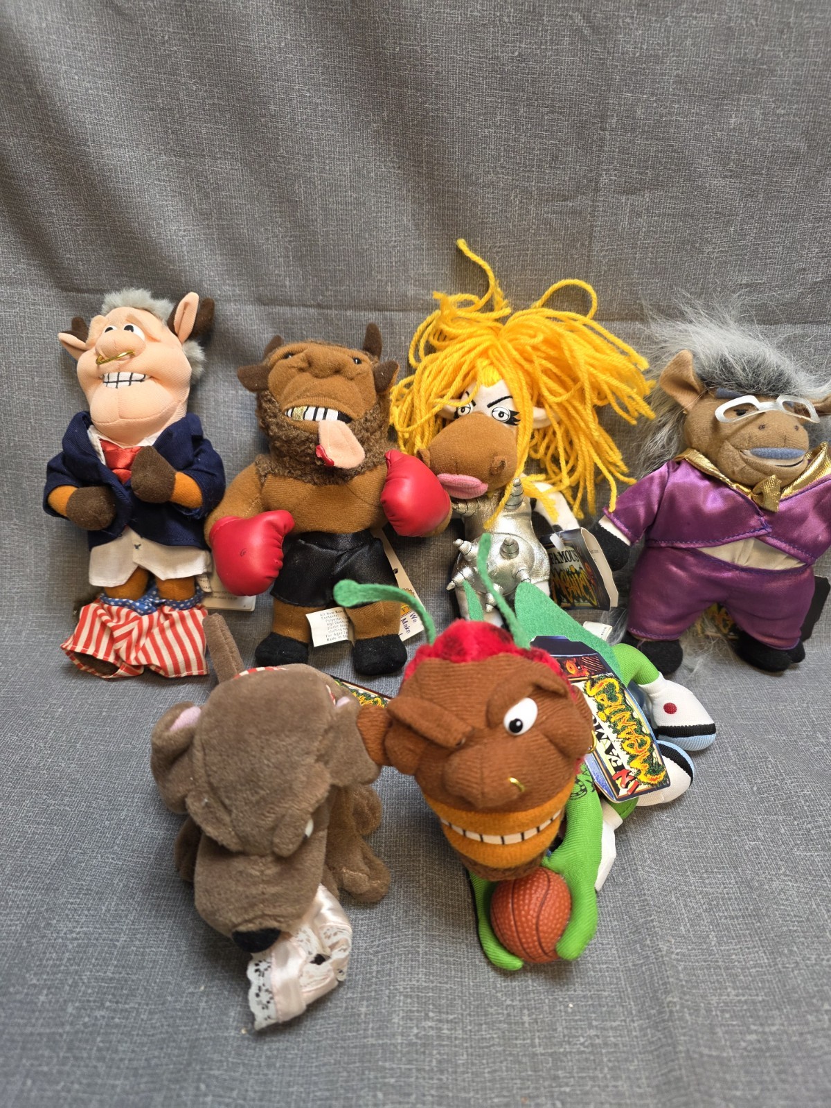 Vintage 90's Meanies Plush Lot Of 6 Infamous Series
