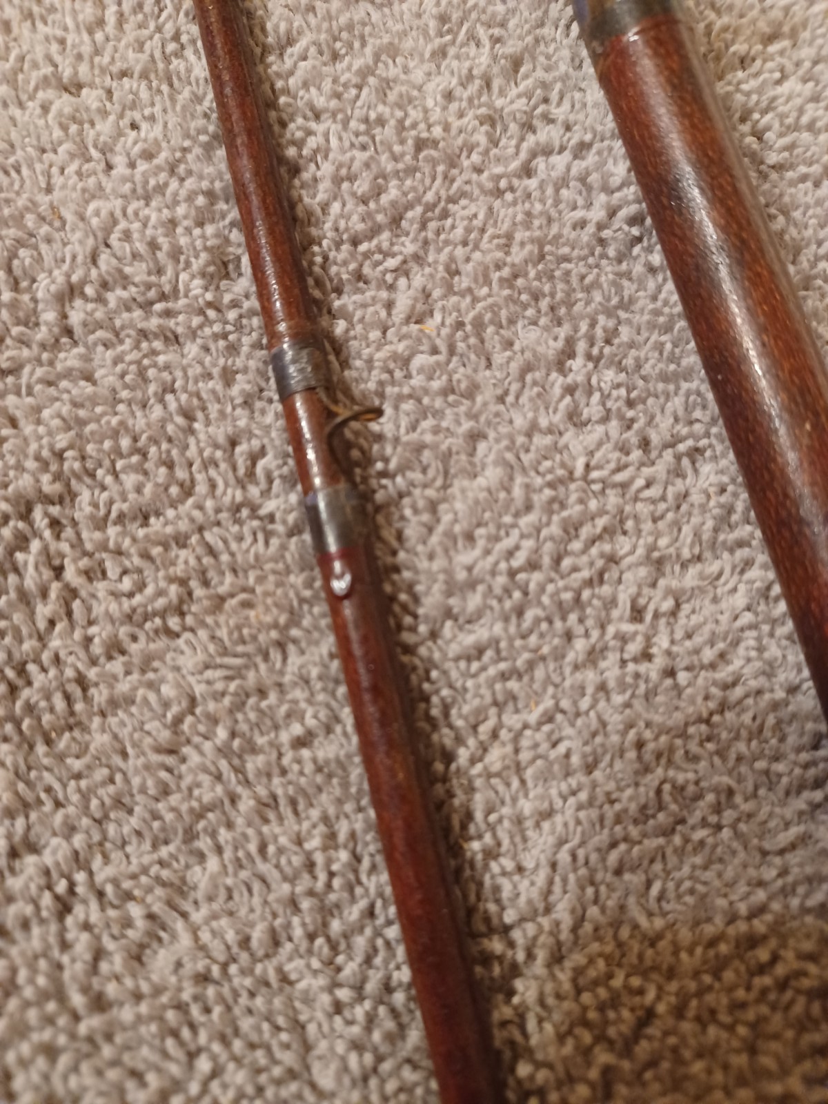 Vintage Montague Holloglass 8 1/2 FT 2 Piece Fly Fish Rod. missing one eye.