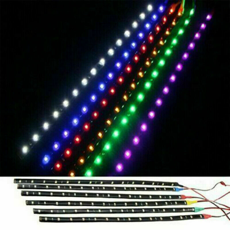 5 PCS 12V 12" 1FT 15SMD Flexible LED Strip Light Waterproof For Car Truck Boat