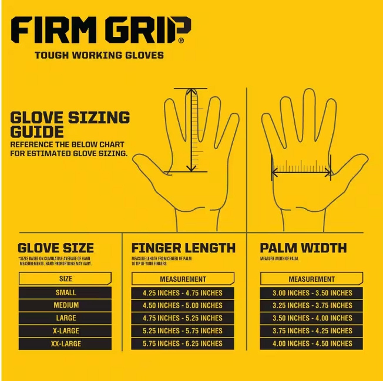 Firm Grip Tough Working Gloves Size Large 3 Pack ~ Red, Yellow, Gray