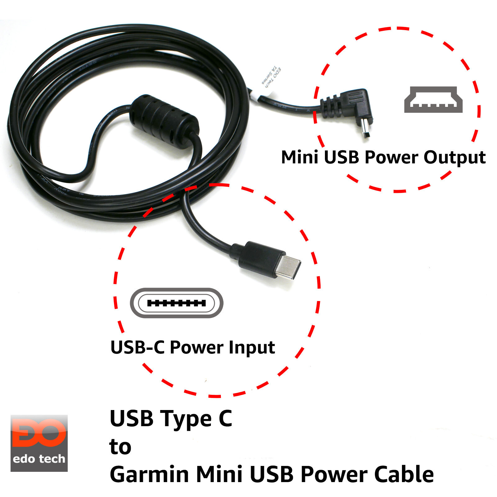 Charger Power Cord Cable for Garmin Nuvi Drive DriveSmart DriveAssist on USB-C