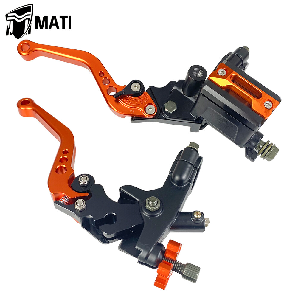 Universal 7/8'' Motorcycle CNC Brake Clutch Master Cylinder Reservoir Lever Set